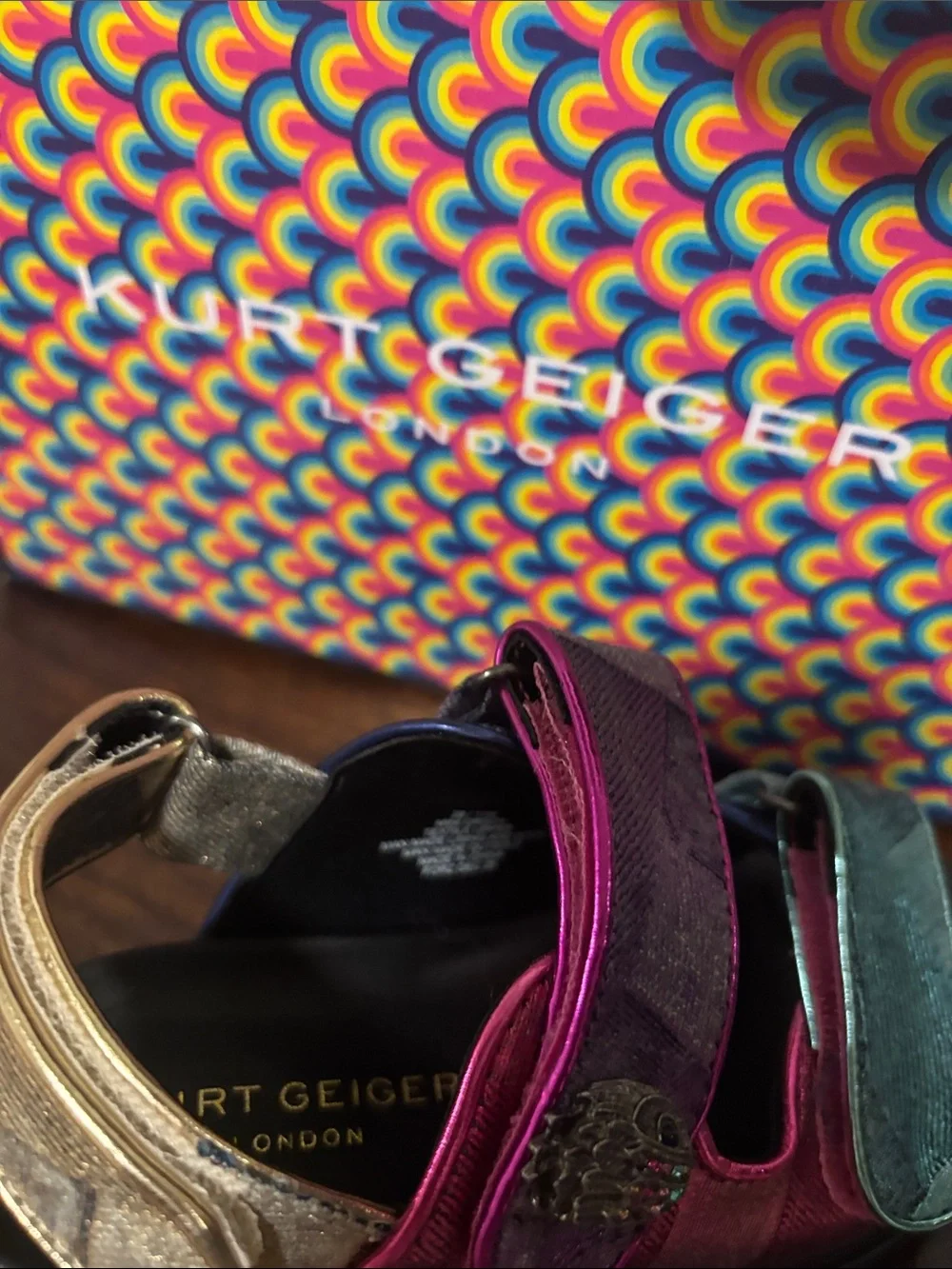 Kids Multicolor Metallic Sandals - Kurt Geiger